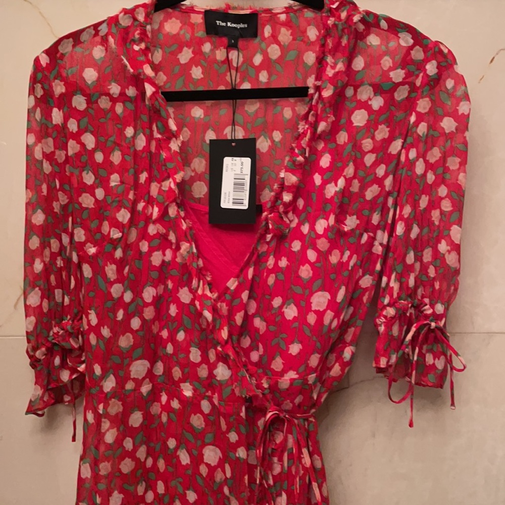 The Kooples NWT Rosa Rosa Red Dress US4 UK10 Size 3